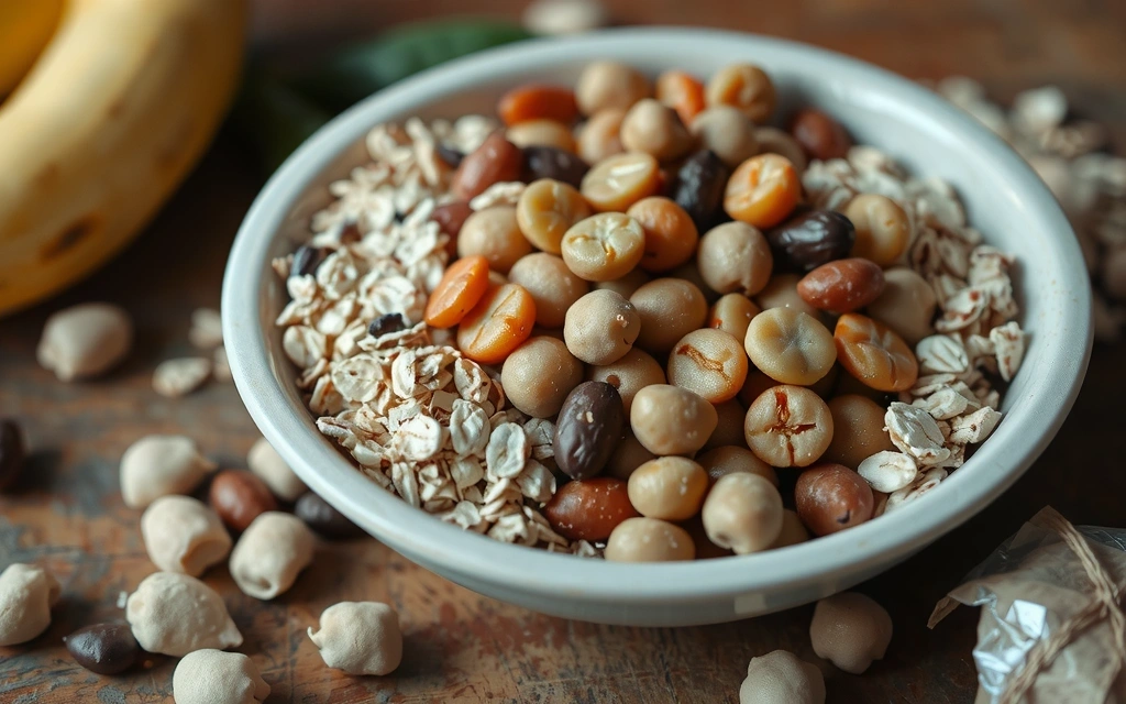 Cereales integrales y legumbres con vitaminas B