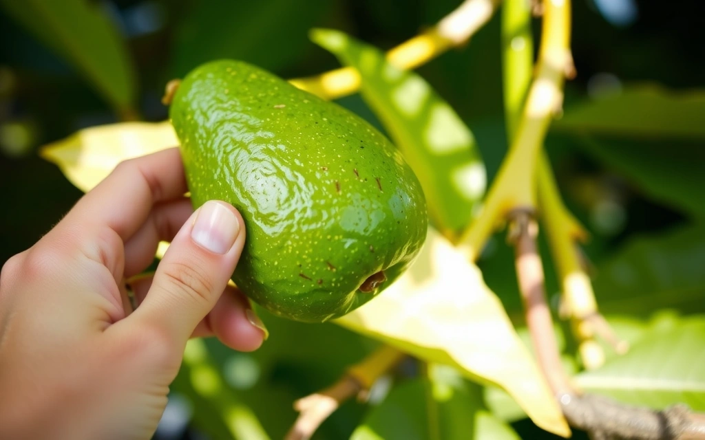 Mano sosteniendo una fruta fresca con un fondo de naturaleza